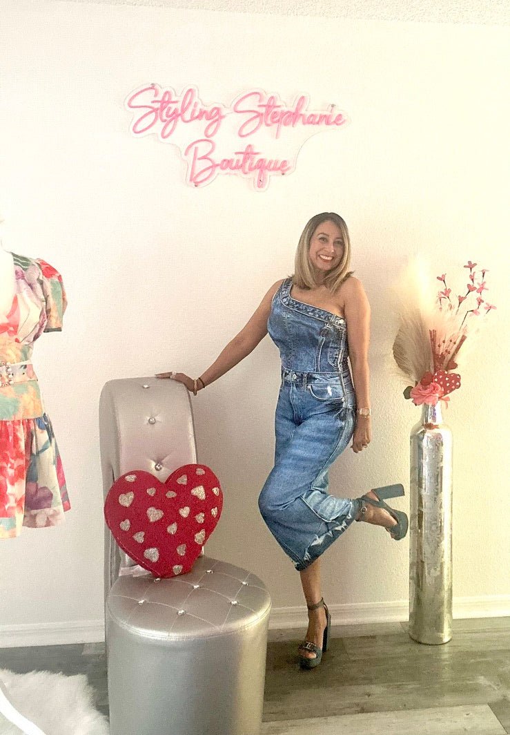 One shoulder denim print dress