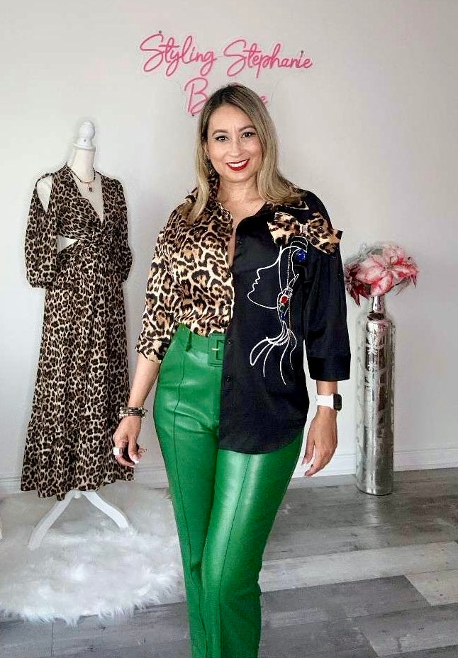 PU Kelly Green pants