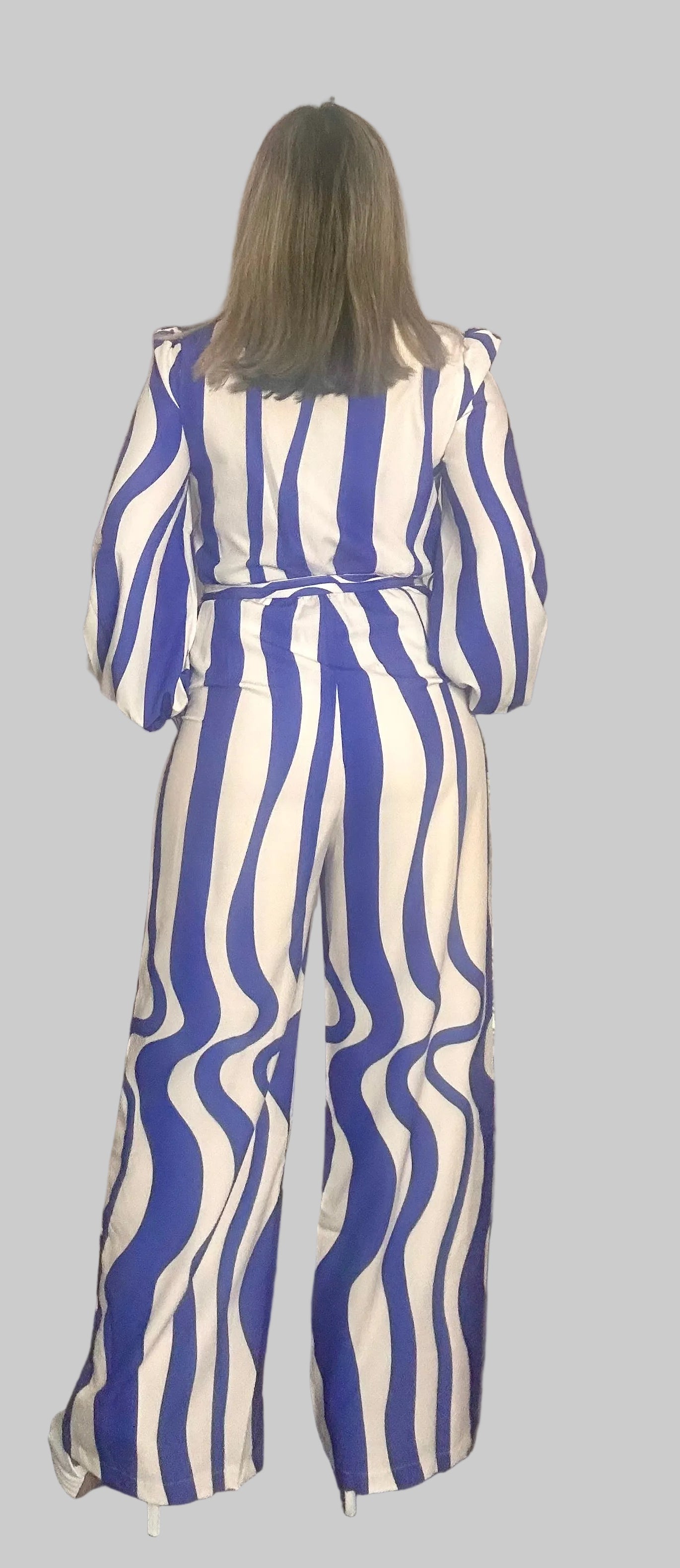 Blue and White Jumpsuit