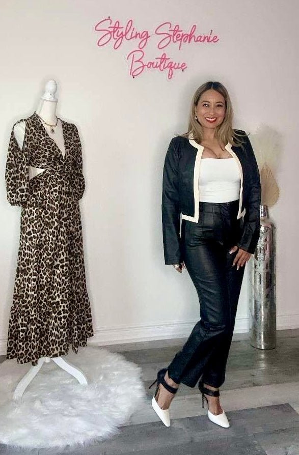 Cute Faux Leather Blazer