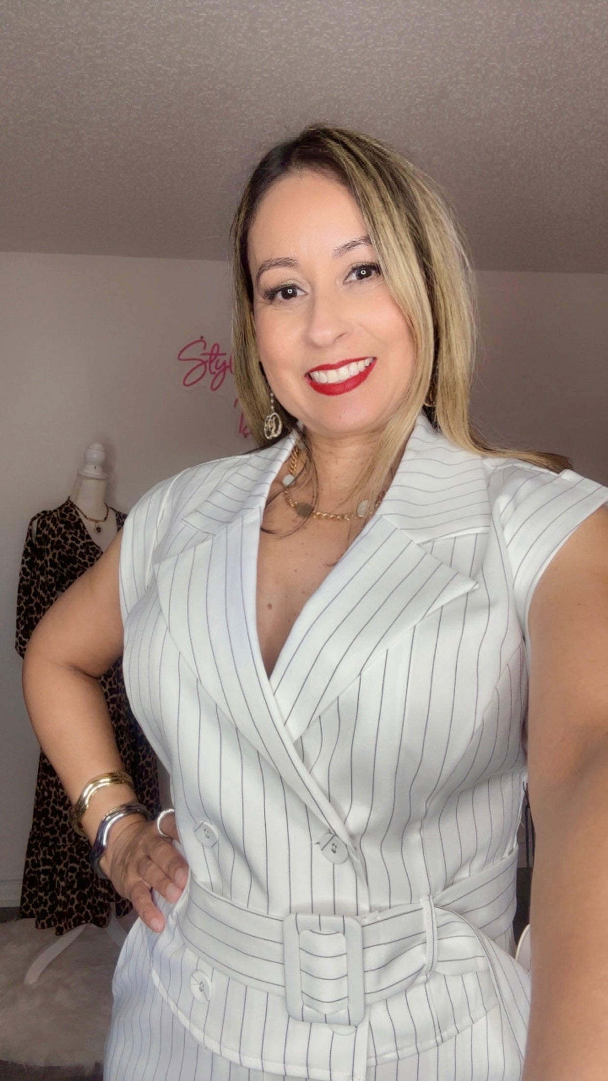 White and Black Stripe Set