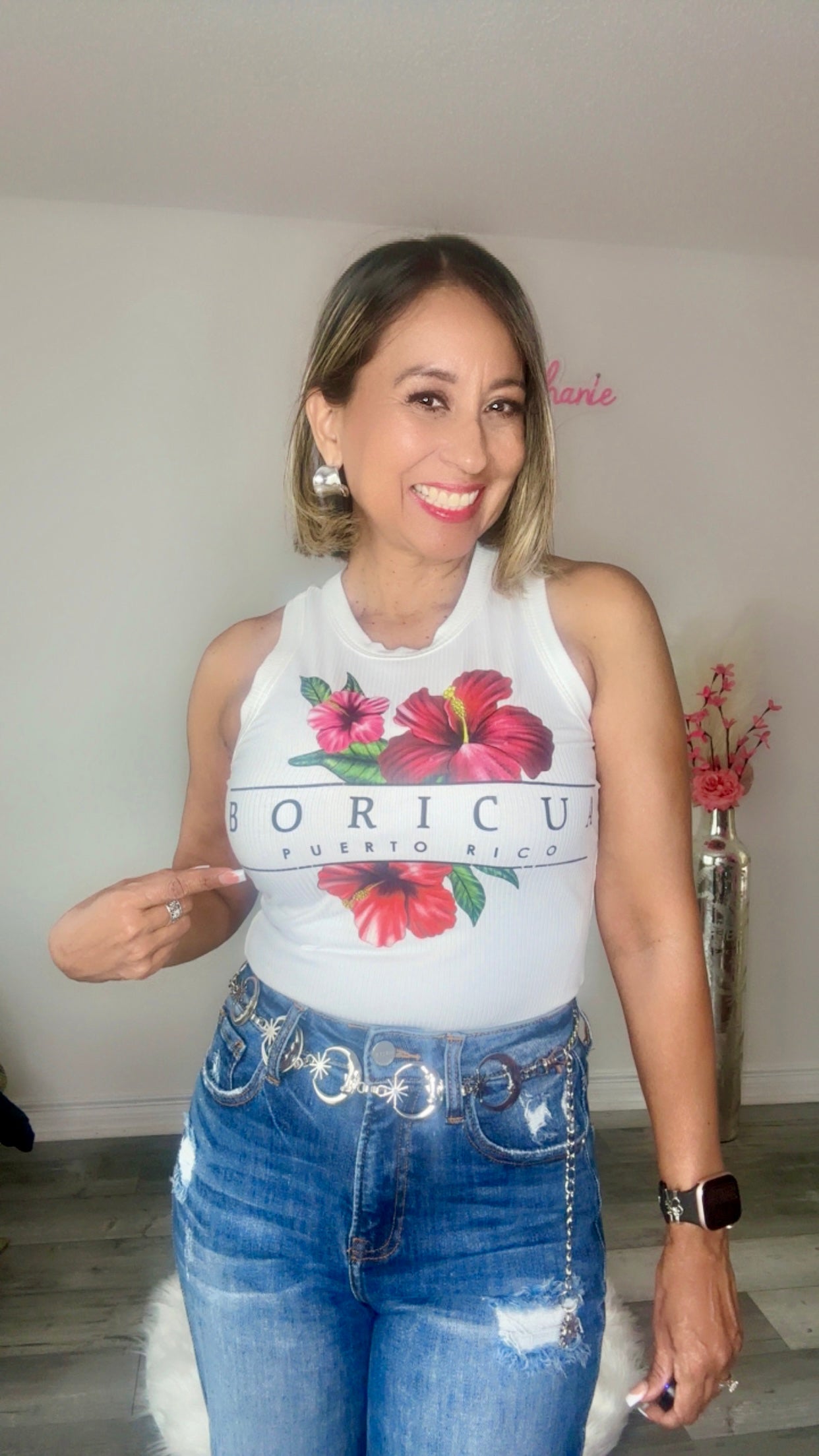 Boricua Tank Racer Back Top