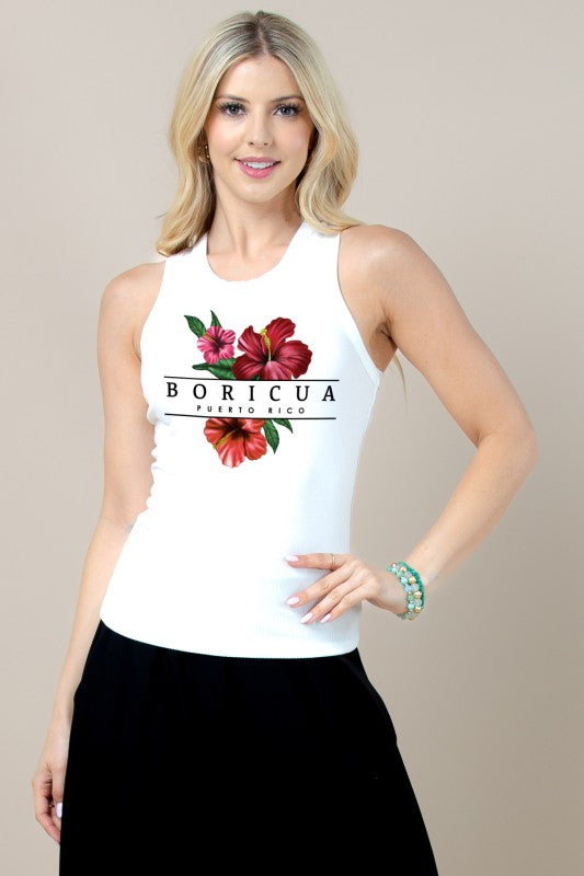 Boricua Tank Racer Back Top