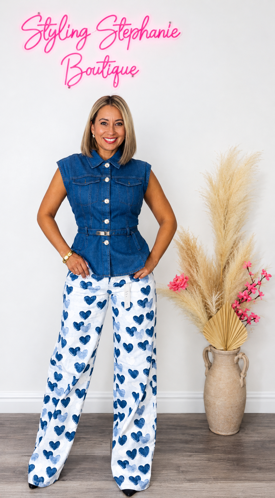 Blue Hearted High Waist Denim