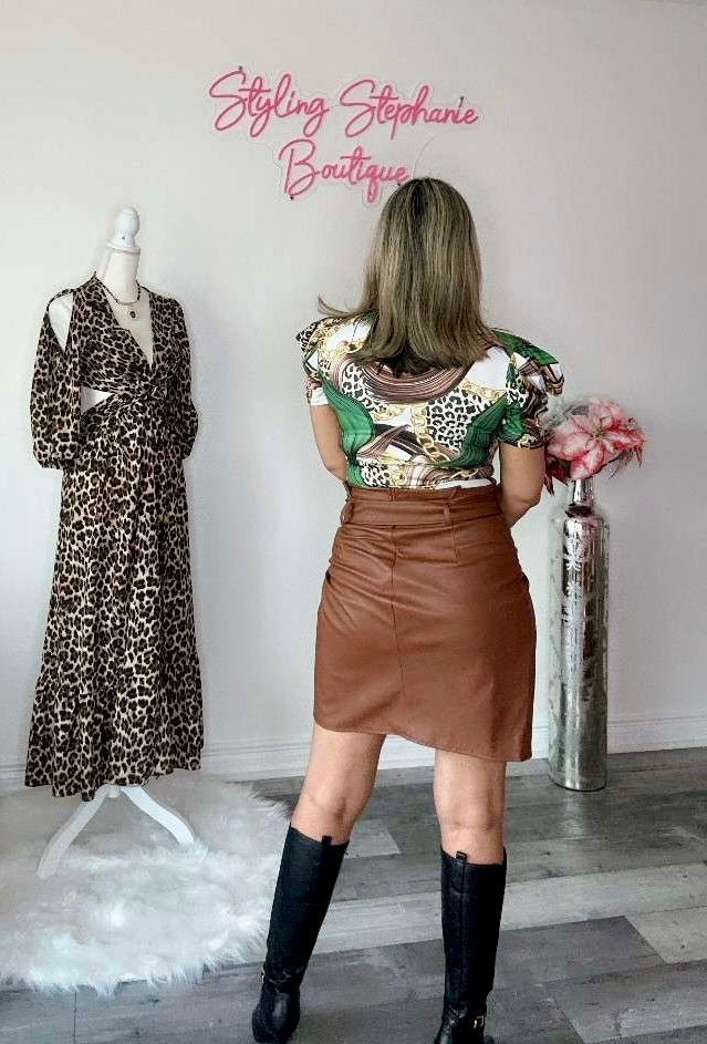 Chain Animal Print Bodysuit