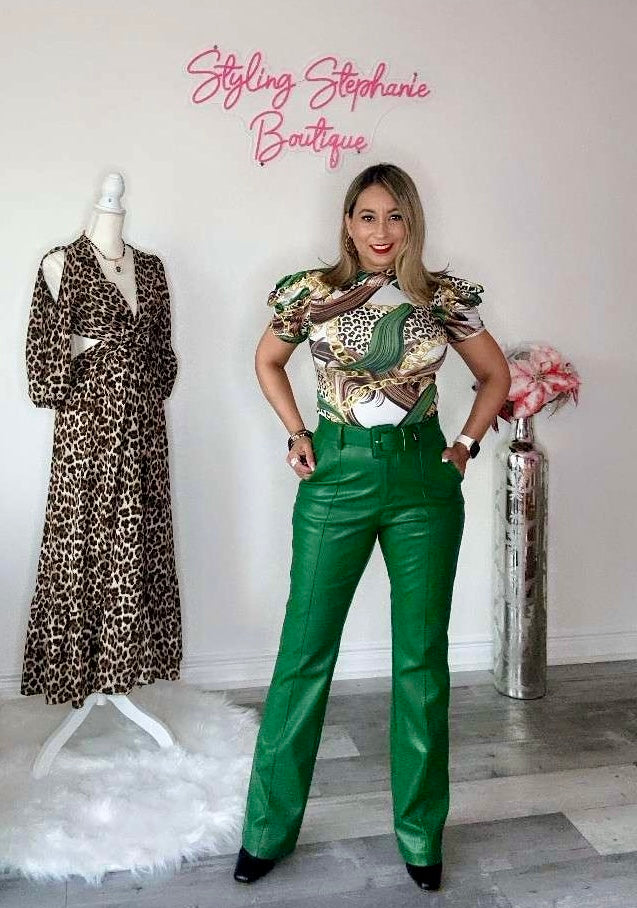 Chain Animal Print Bodysuit