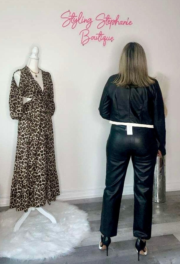 Cute Faux Leather Black Pants