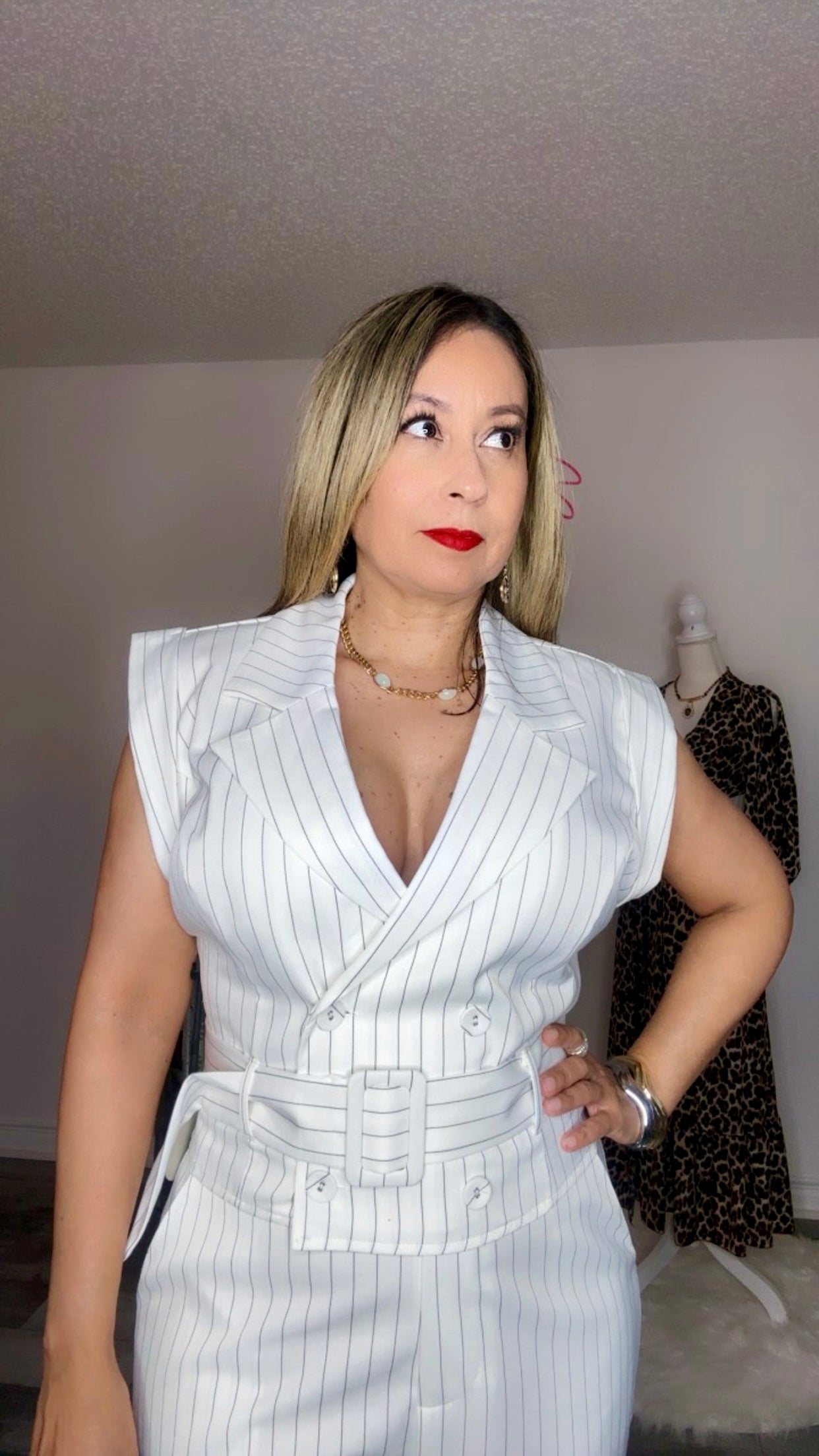 White and Black Stripe Set