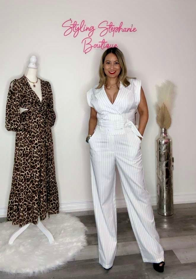 White and Black Stripe Set