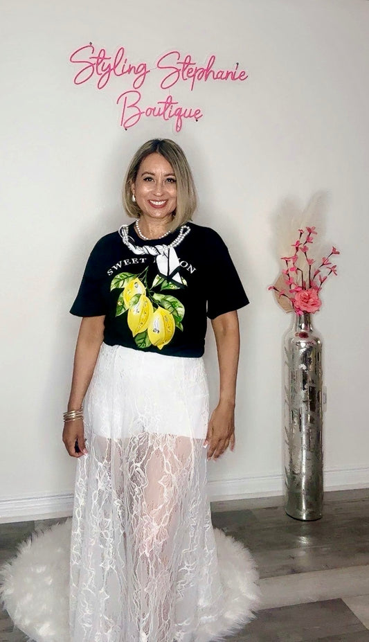 White Summer Lace Skirt with Shorts