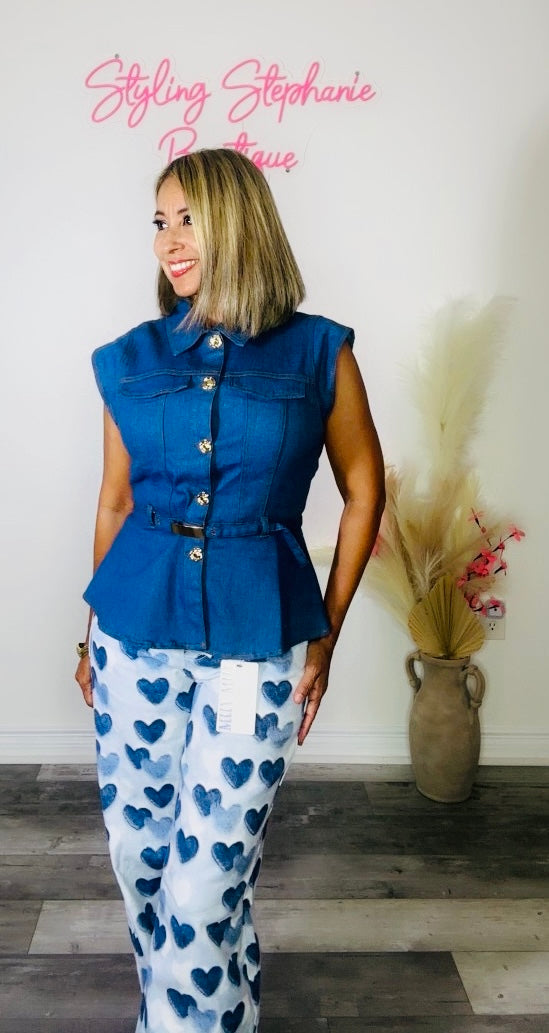 Blue Hearted High Waist Denim