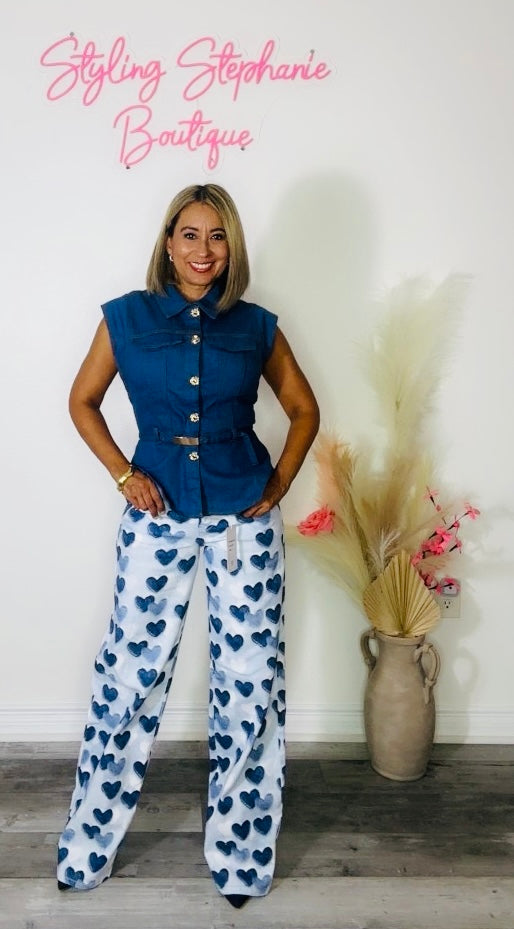 Blue Hearted High Waist Denim