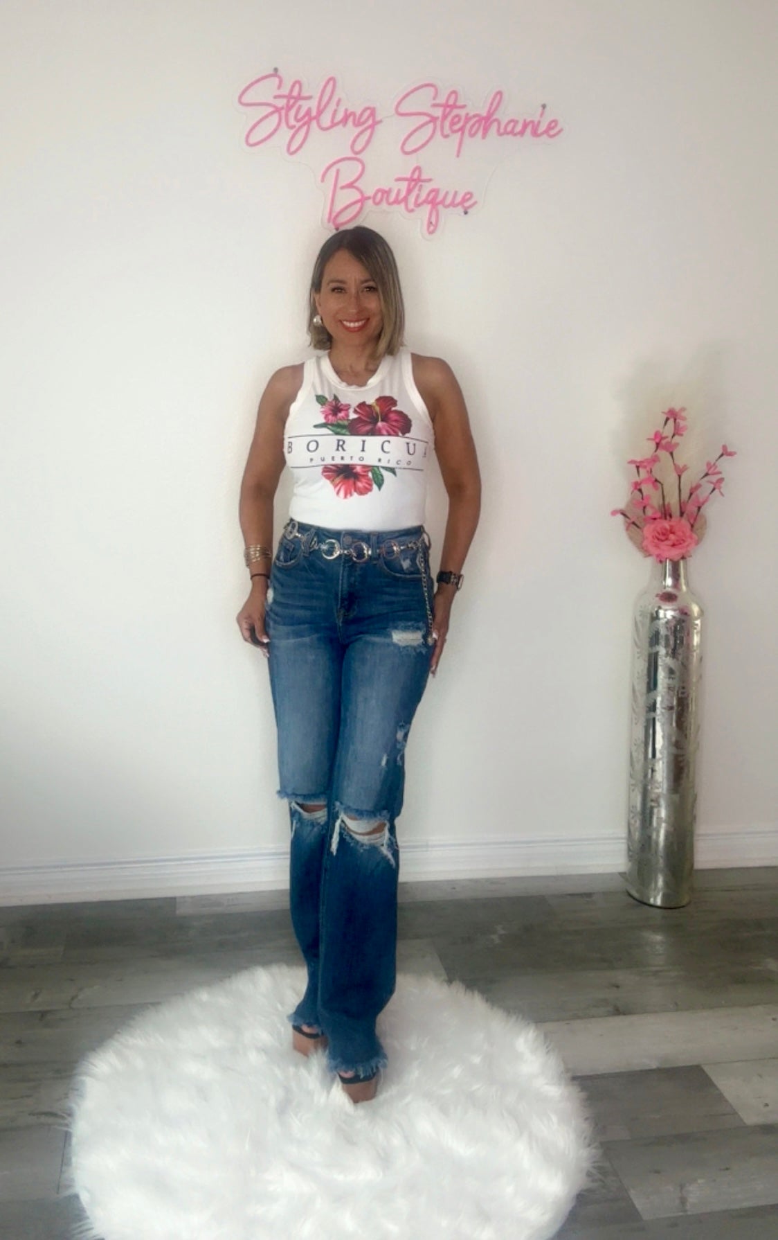 Boricua Tank Racer Back Top