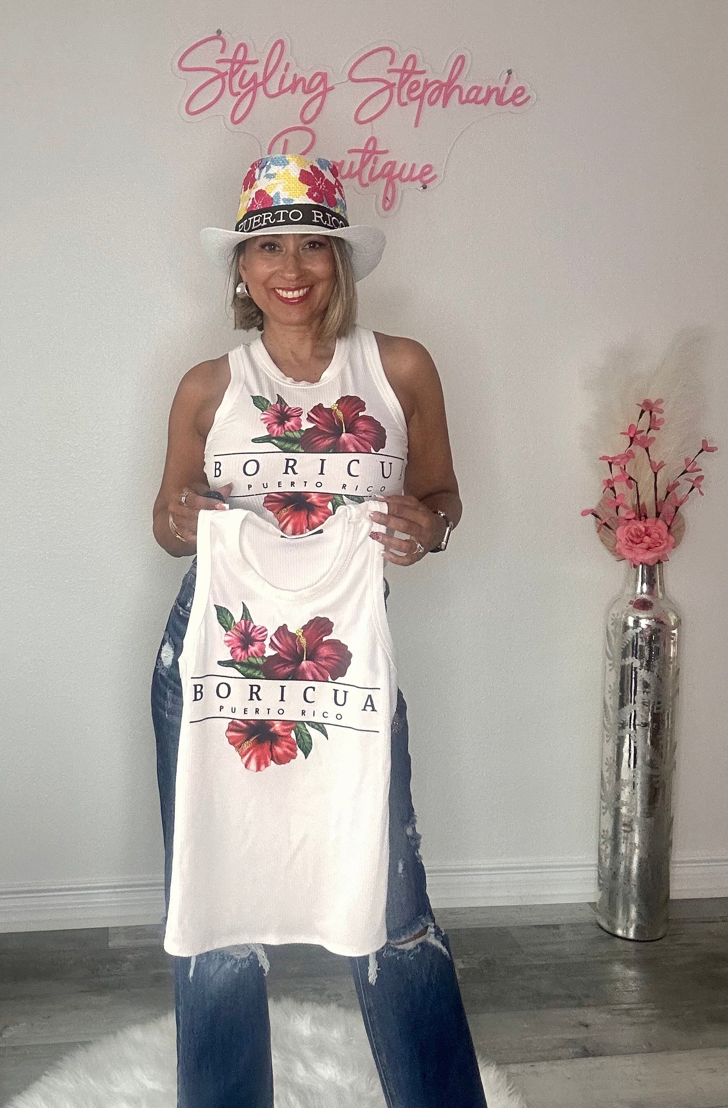 Boricua Tank Racer Back Top