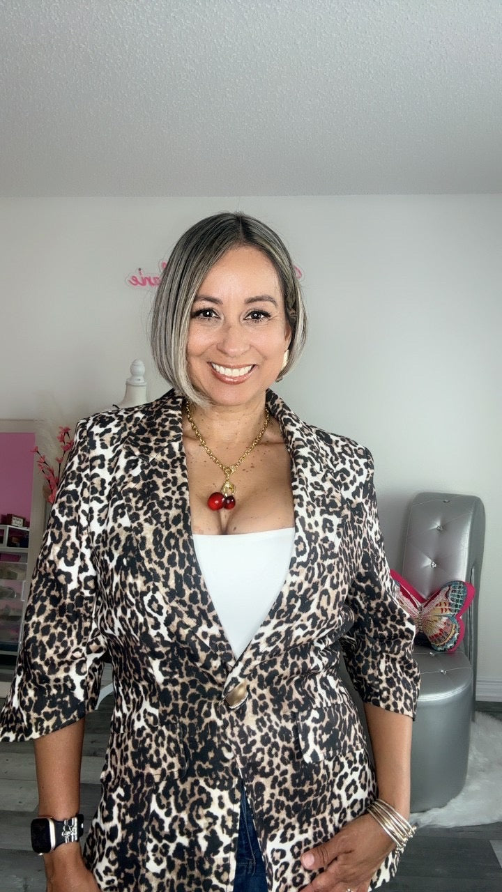 Animal Print 3q Blazer