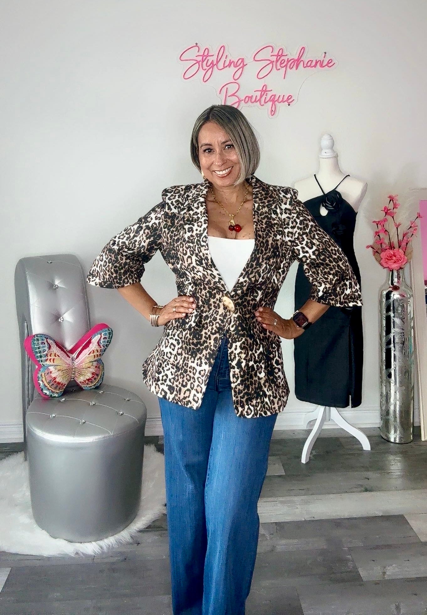 Animal Print 3q Blazer