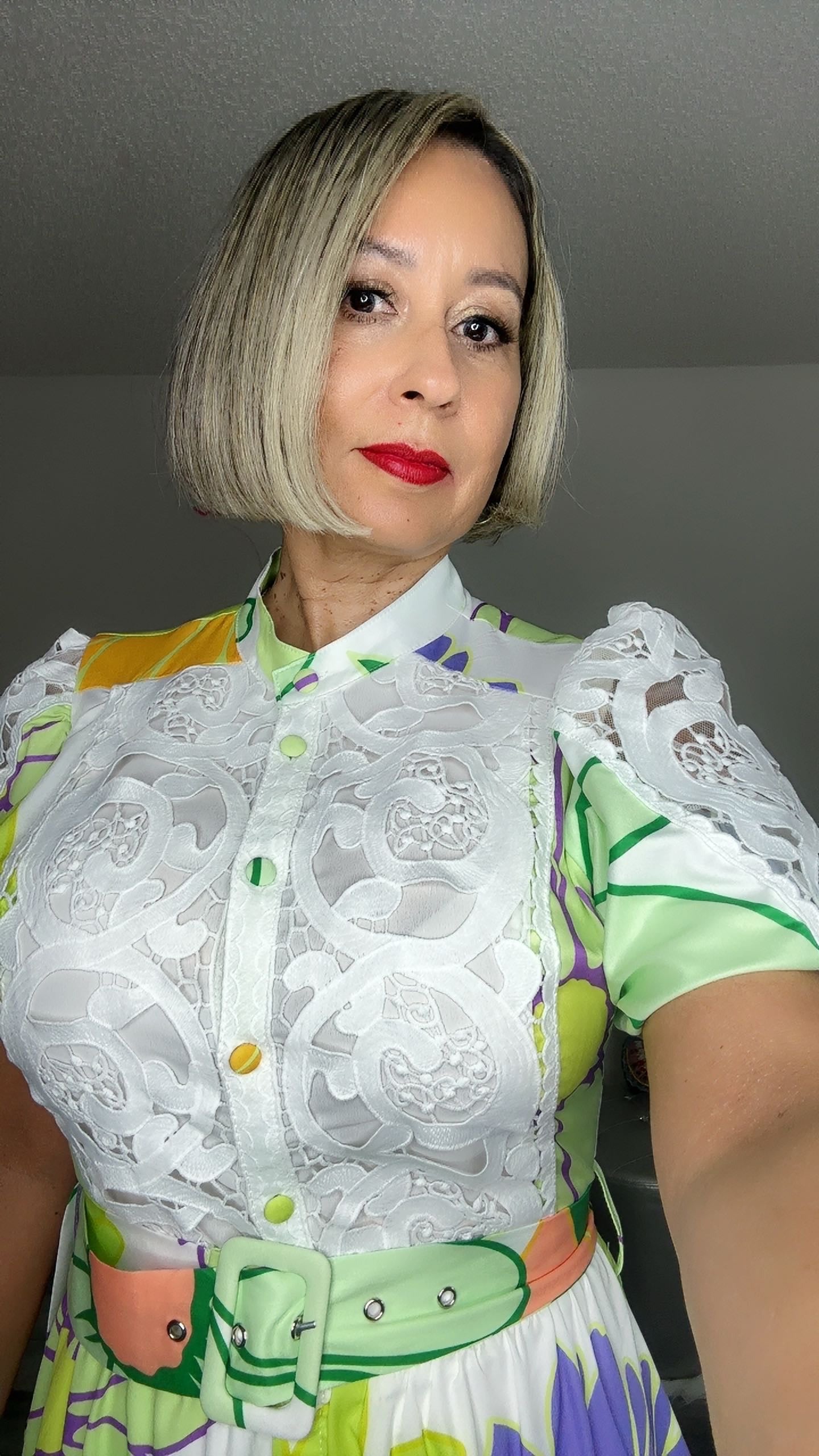 Green Multi Short Sleeve Maxi Dress