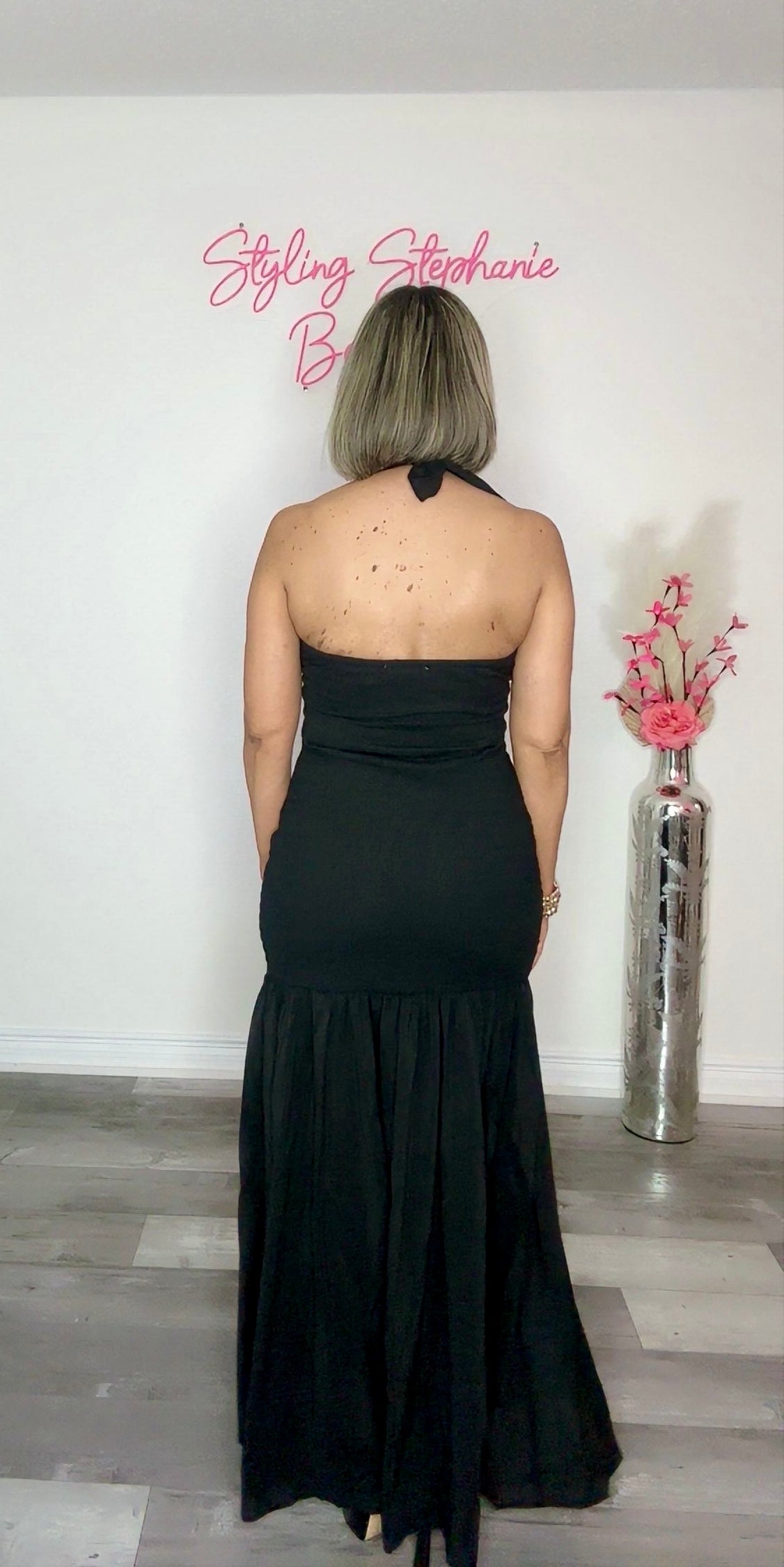 Simply Chic Black Halter Maxi Dress