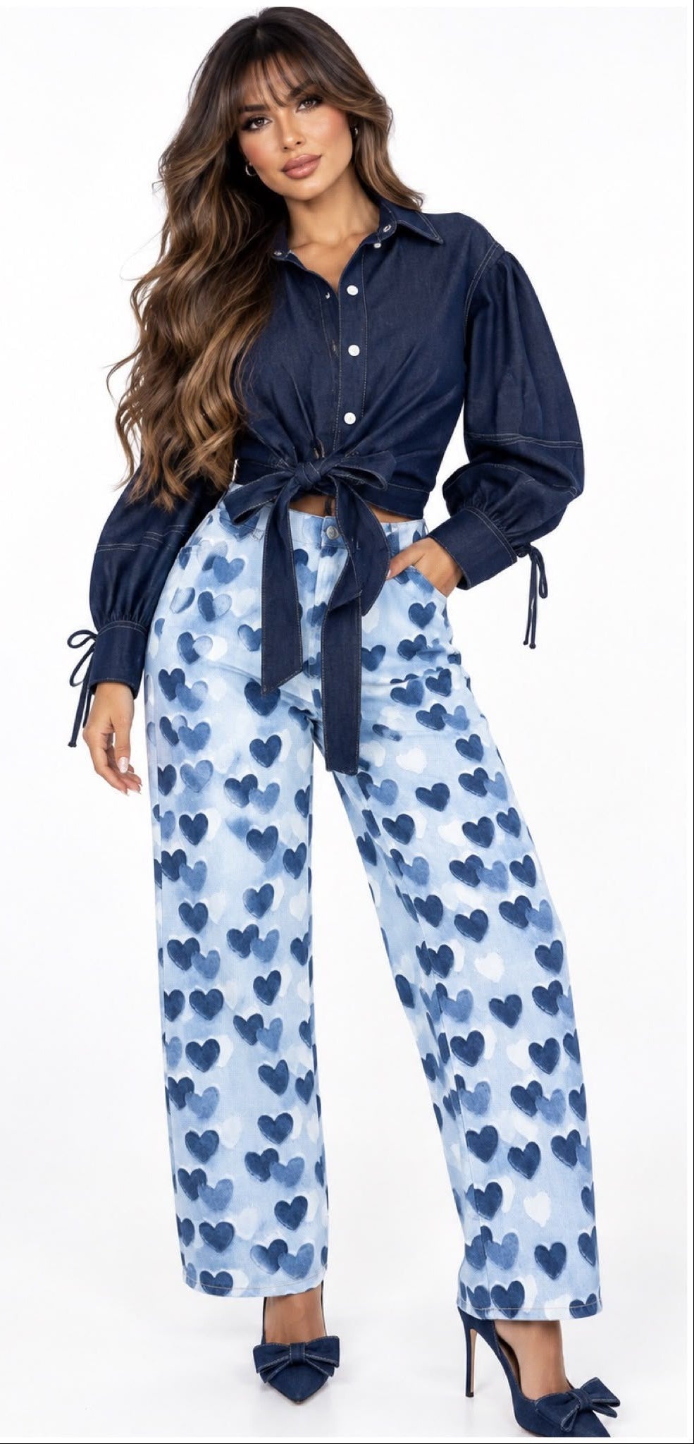 Blue Hearted High Waist Denim
